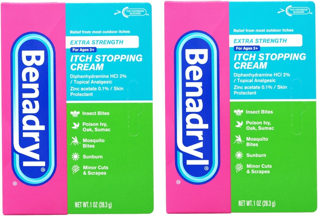 Benadrylの余分強さの反イッチのクリーム1 Ozの管(2のパック)