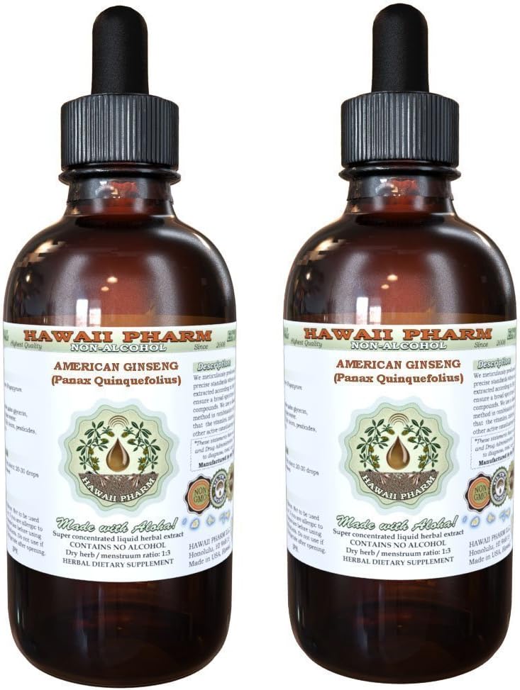 アメリカのGinsengアルコールなしの液体のエキス、Ginseng (Panax Quinquefolius)はRoot Glyceriteのハワイの農場の自然な草の補足2x4のozを乾燥しました