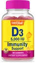 WellYeah ビタミン D3 5000 IU (125 mcg) 余分な Strenght Gummies -for 骨の健康、免疫ブースター、骨および歯サポート -Non GMO、グルテンフリーのナット、ベジタリアン - いちご味-60 Gummies