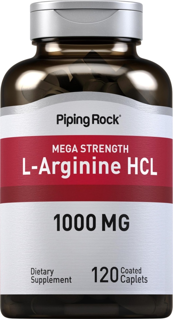 パイピングロックL-アルギニンHCl 1000mg | 120カプレット | 男性と女性のためのサプリメント | メガパワー | ベジタリアン・非GMO・グルテンフリー