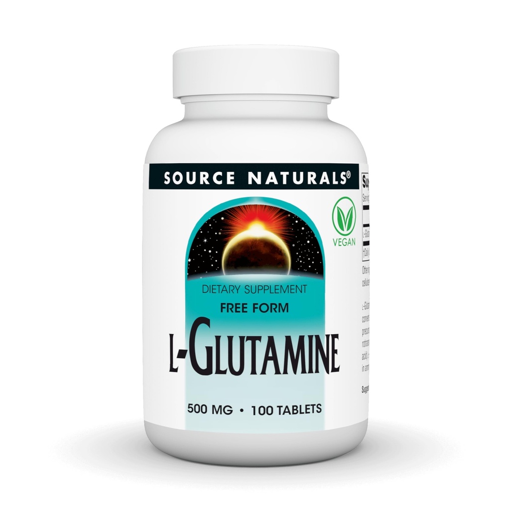 源のNaturals Lグルタミン、メタボリック エネルギー*、500mg - 100のタブレットを支える自由な形態のアミノ酸
