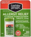 berkley jensen 24 Hour Allergy Relief (365-Count), 10 mg Cetirizine Hydrochloride Antihistamine - Fast Allergy Medicine for Indoor & Outdoor Allergies, Easy-Swallow Tablets, Compare to Zyrtec