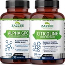 ZazzeeのCiticoline CDPのコリンのカプセルおよびアルファGPCのコリンのカプセル