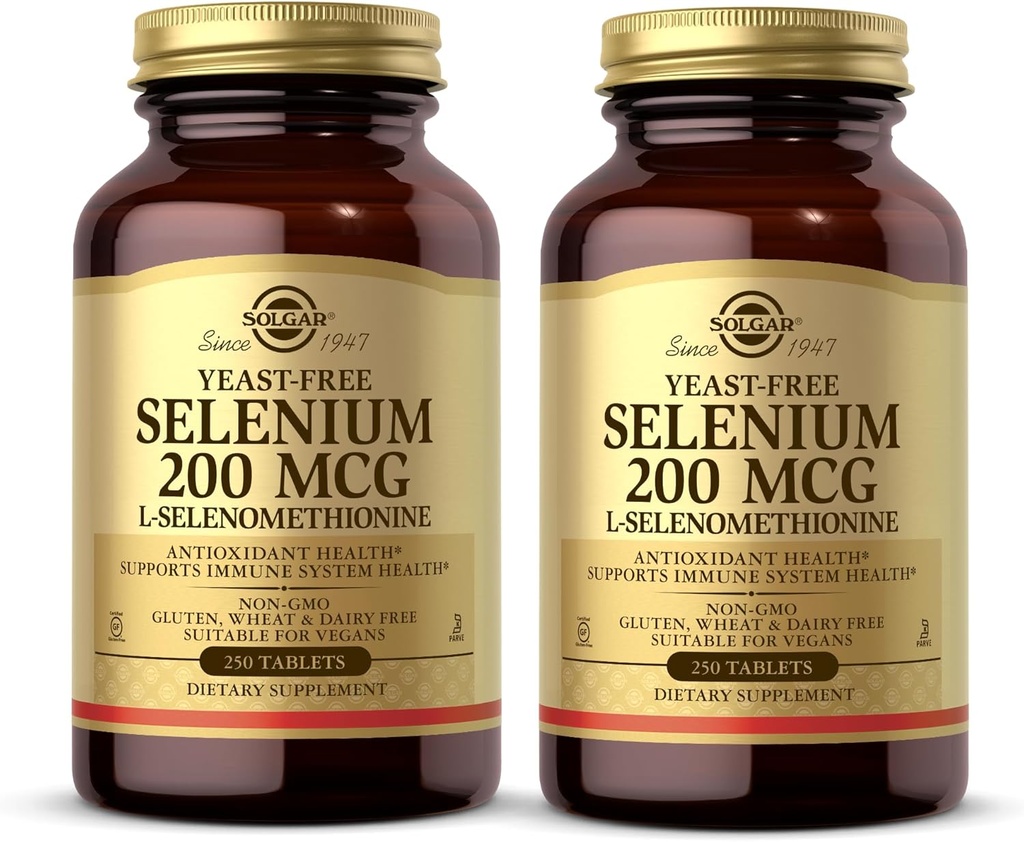 Solgar Yeast-Free Selenium 200 mcg - 250 錠, パック 2 - アンチオキシダント&免疫システム健康をサポート - 非GMO, 完全菜食主義者の, グルテンフリー, 乳製品無料, Kosher - 500 合計サービング