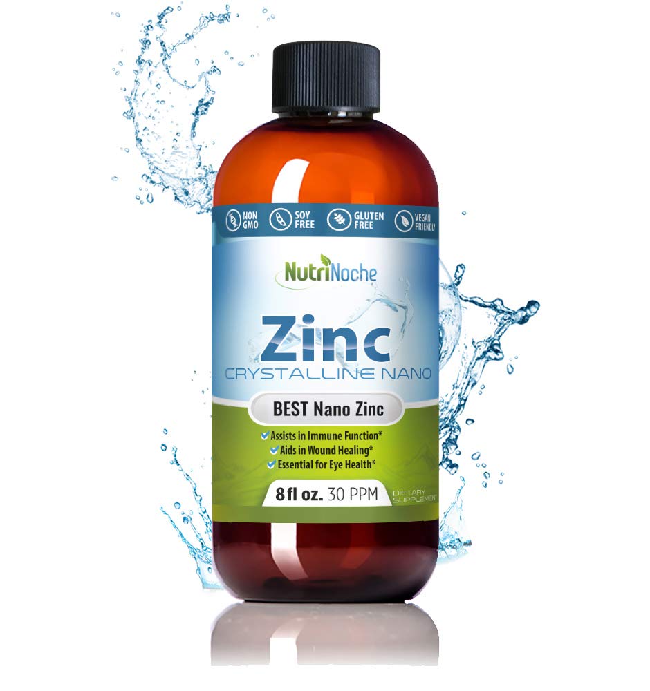 Nutrinocheによる液体亜鉛サプリメント:有機液体ドロップ - イオン亜鉛とピコリネート代替 - 99.99%超純粋な結晶ナノ粒子 - 大人と子供用 - (8オンス)