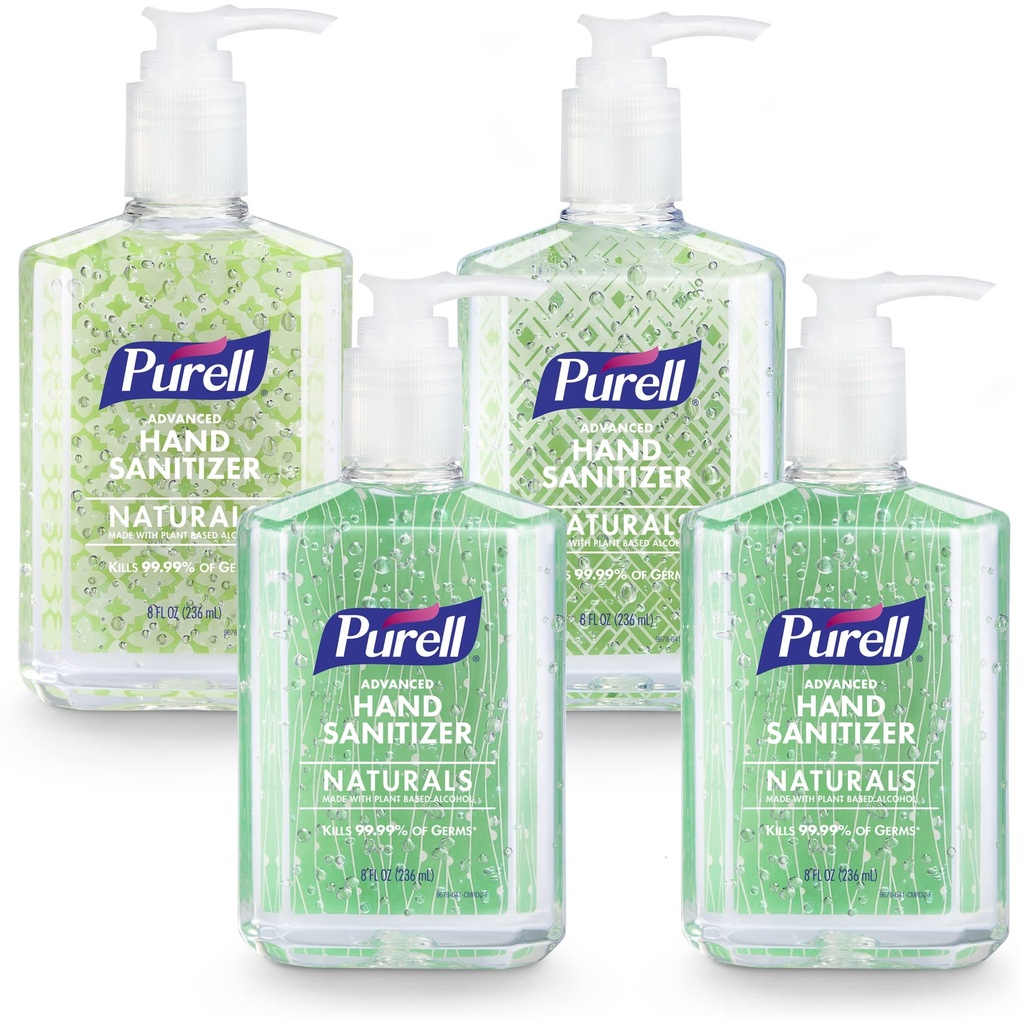 PURELLは植物によって基づくアルコール、Citrusのにおい、8つのflのozポンプびんが付いている高度手のSanitizerの自然を(4) - 9626-06-ECDECO導きました