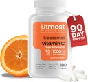 リポソームビタミンC - 1000MG VIT C&100MGスーパーバイオフラボノイドコンプレックス強化ウェルネス | 大人の天然原料の抗酸化サプリメント | アドバンストサポート | GMO(180カプセル)