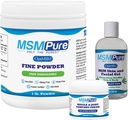 MSMファインパウダー1lb、MSMマッスル&ジョイントクリーム2oz、MSMゲルと有機アロエ8oz