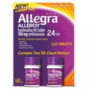 Allegra 24時間屋内および屋外のアレルギー救助180mg 55のタブレット、2のパック(110のct。)