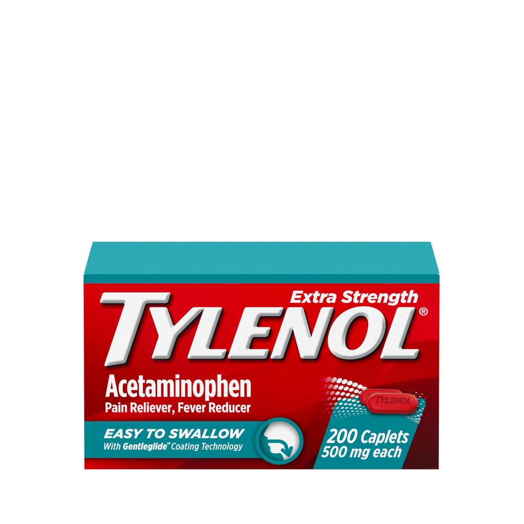 Tylenolの余分強さ アセトアミノフェン、痛みのReliever及び熱くする減力剤はGentleglideの技術、500のmgの余分強さのアセトアミノフェン、200のctの大人のためのカプレットに塗りました