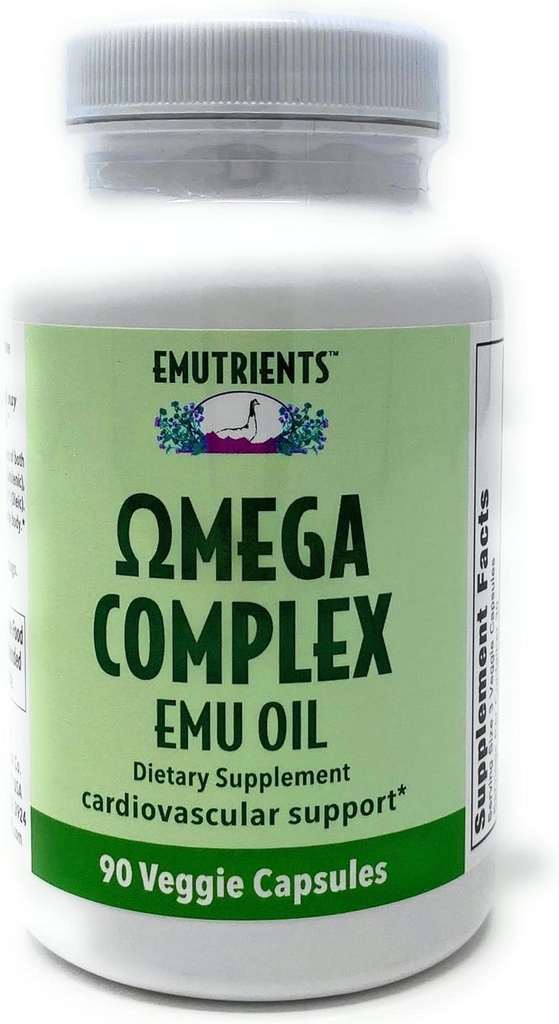 Montana Emu Ranch - オメガコンプレックスEmu Oil 750mg (90) ベジギーキャップ - 心血管サポートのための栄養補助* - Omegas 3、6、7、9
