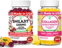Lunakai USA Made Shilajit & Collagen Extra Strength Gummies Bundle – Energy, Hair, Skin, and Nail Support – Delicious & Non-GMO