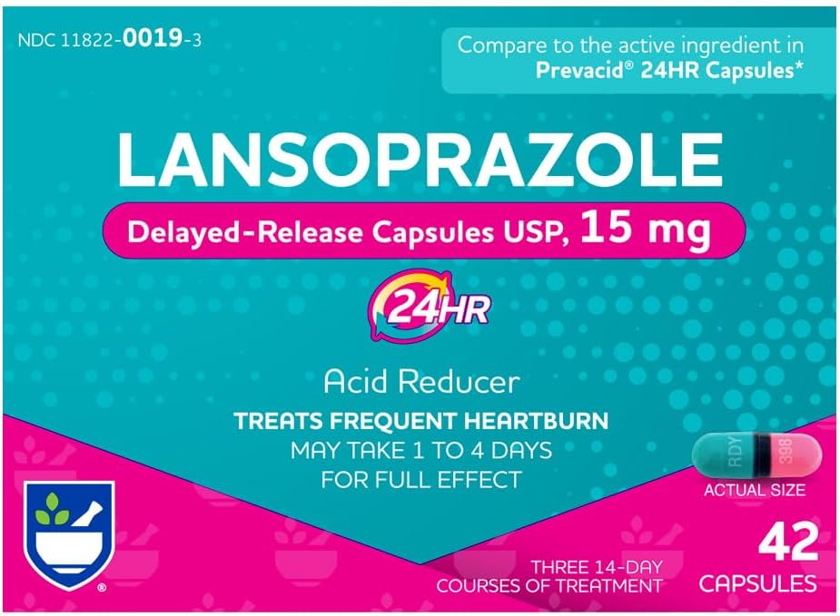 ダニの援助Lansoprazole 15mg - 42のカプセル、酸の減力剤は解放のカプセルUSP、心燃性救助および酸の還流、救助の24時間までカプセルに入れます