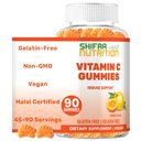 SHIFAA栄養ビーガンビタミンCグミ | 90グミ、250mg 45 サービング | 非GMO | グルテンフリー、ゼラチンフリー | 免疫サポート グミ&キッズ&大人向けハラールビタミン