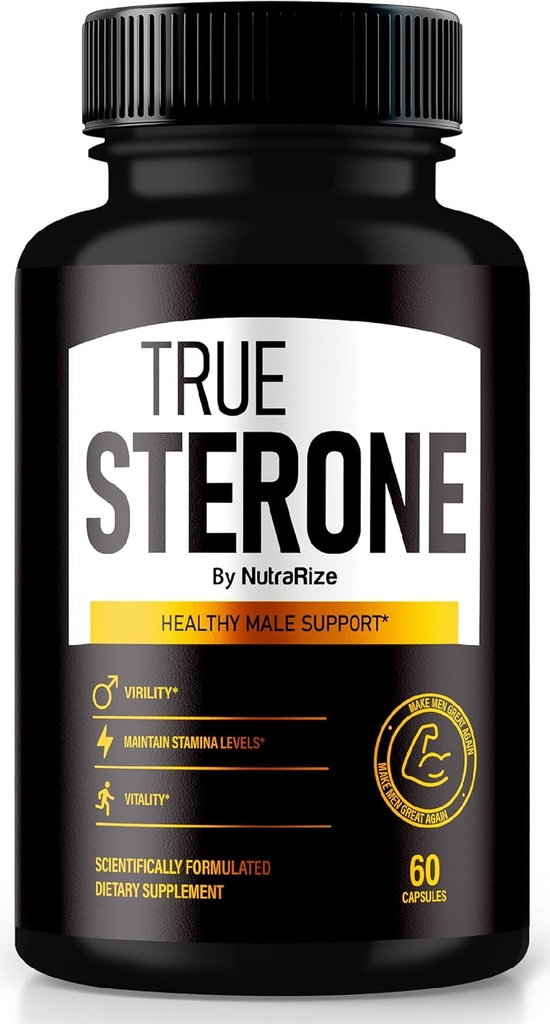 男性の真のステロンを NutraRize - エネルギー、自信、バランスの取れた健康をサポートするために作られたオールナチュラルデイリーフォーミュラ。 一日を飲みやすい2本で最高の気分を味わう(60カプセル)