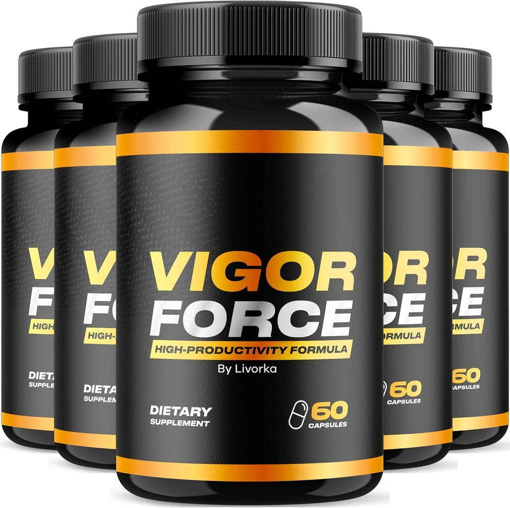 LIVORKA (5 Pack) VigorForce Pills, VigorForce Capsules, VigorForce Advanced Formula, 300 Capsules for 5 Months