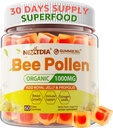 Bee Pollen Organic 1000mg、w/Propolis、Royal Jelly、砂糖B-Vitamin、酸化防止剤、アミノ酸、エネルギーのための蜂のPollenサプリメント、スキン&免疫(1パック)で豊富な無料の蜂の花粉