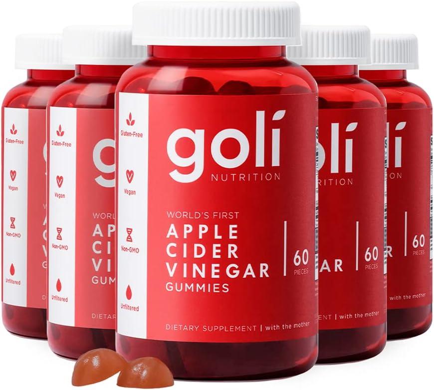 Goli Apple Cider Vinegar Gummy Vitamins - 300 Count - Vitamin B12, Gelatin-Free, Gluten-Free, Vegan & Non-GMO
