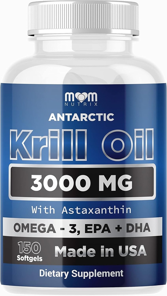Dr. JOEL'S MOM NUTRIX Antarctic Krill Oil Supplement - 150 Softgels - High Absorption EPA, DHA, Astaxanthin & Phospholipid - No Fishy Aftertaste Like Fish Oil - Made in USA