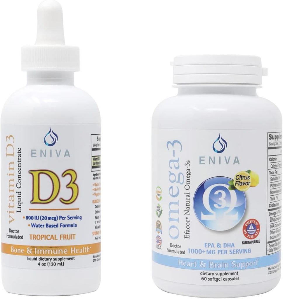 Eniva Omega 3の優れた魚油の高いEPA/DHAおよび液体のビタミンD3 (120のmL)急速な吸収のためにフォーミュレートされる医者