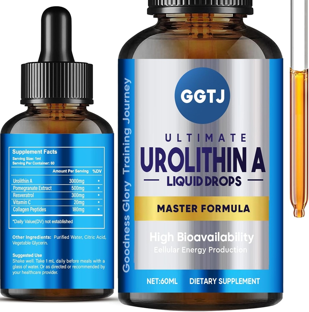 Urolithin A、ウロリシンAサプリメント3000mgとザクロエキス、強力な抗酸化剤、健康な老化およびミトコンドリアサポート