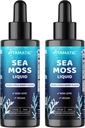 Vitamatic 2 Packs Liquid Organic Irish Sea Moss - Made with Bladderwrack & Burdock Root - 2800 mg per Serving - 2 FL OZ - Seamoss Total 4 oz