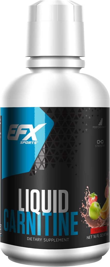 EFXスポーツL-カルニチン液1500mg、性能と強度を向上させる、ビタミンB5(31サービング、フルーツパンチ)