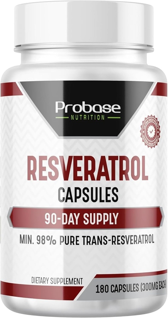 高い効力のResveratrolは98パーセントのトランスResveratrolの酸化防止剤および健康な老化90の日の供給180のカプセルをカプセルに入れます