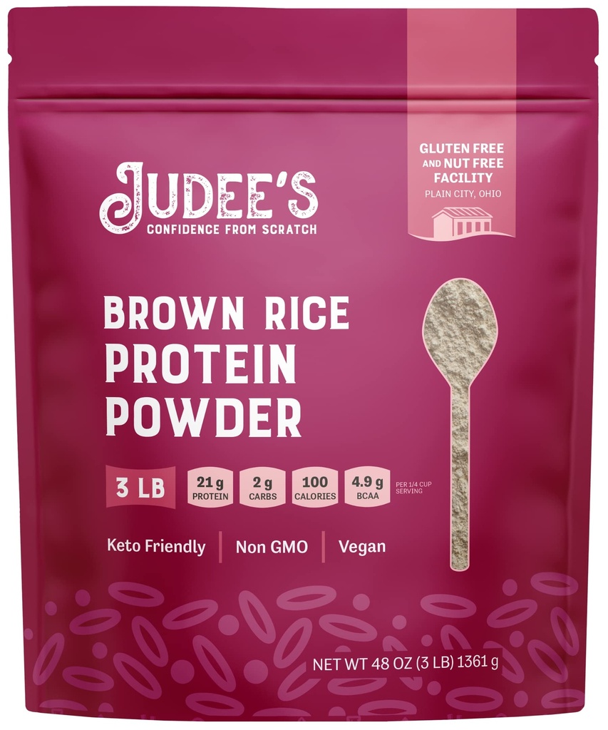 ジュデのグルテンフリー玄米プロテインパウダー - スプルーツライスフォーミュラ - Keto-Friendly植物ベースの栄養 - 酪農&大豆フリーシェイクベース - 3ポンド、非風味、1のパック