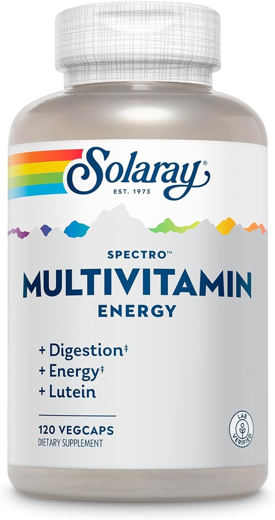 女性と男性のためのSolaray分光エネルギーマルチビタミン - 細胞エネルギー、消化、目の健康と免疫サポート - w /ビタミンA、ビタミンB複合体、CoQ10、鉄、酵素、ルテイン - 30 サーブ、120 ベグキャップ