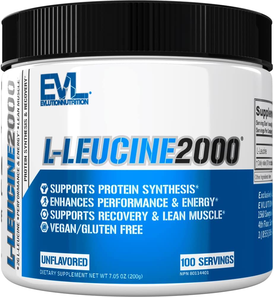 Evlution栄養L-ロイシン2000 - タンパク質合成、回復&筋肉サポート - パフォーマンス&エネルギー - 2000mg L-ロイシン - グルテンフリー&ビーガン - 風味のないサプリメントパウダー - 100サービング