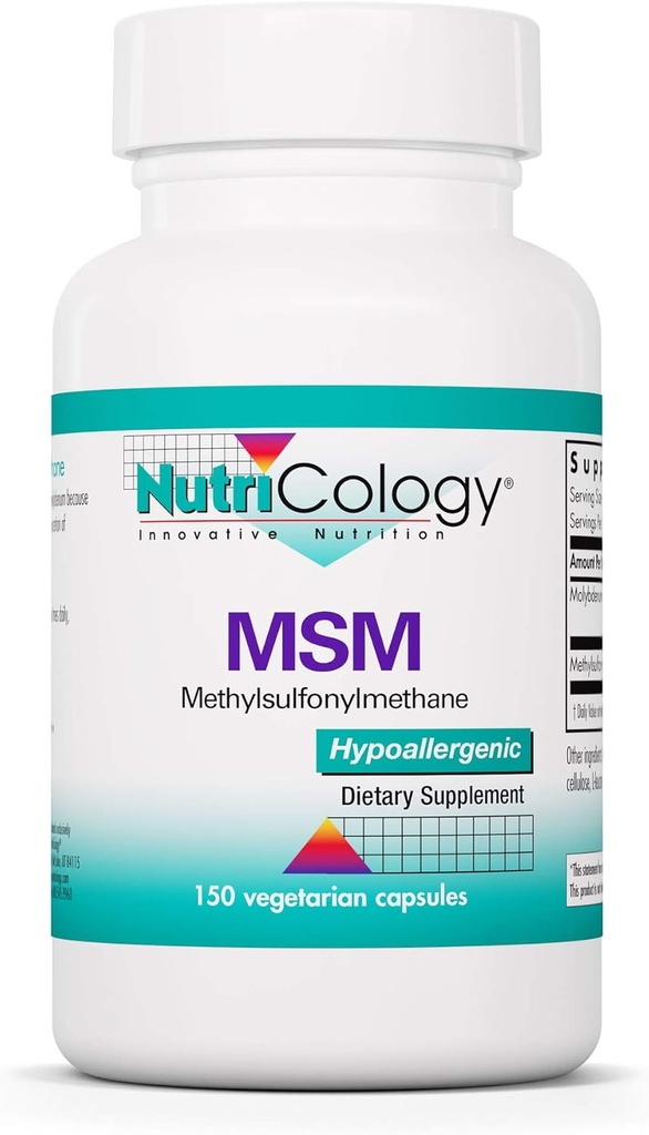 Nutricology MSMの補足 - 毛の成長、皮及び釘のための共同サポート、Methylsulfonylmethane、500のmgのベジタリアンのカプセル- 150の計算