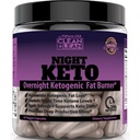 Clean+Lean Night Keto: はじめてのKetogenic脂肪質のバーナー及び睡眠の援助  BHB Ketones + MCTオイルのエキス+ビタミン及び鉱物  24 HRの食事療法の睡眠の大きいLoseの重量 すべての自然及びGF   60の帽子