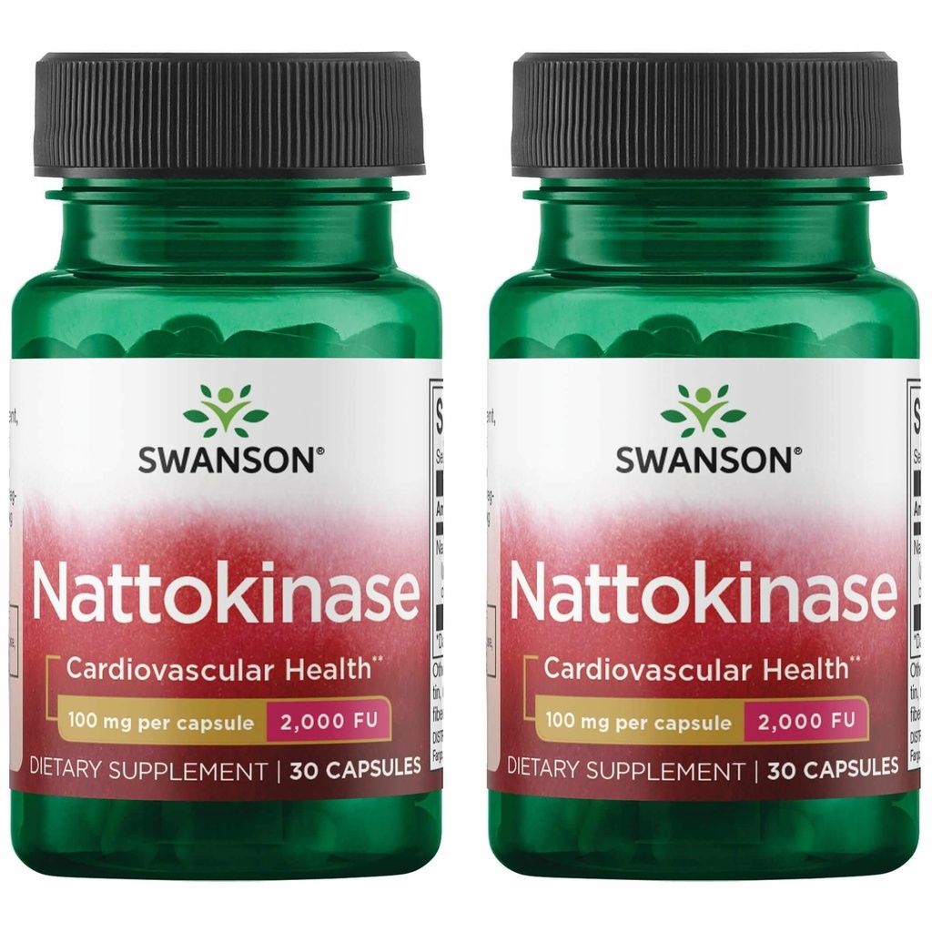 Swanson Nattokinase 2000 の Fibrinolytic の単位 100 ミリグラム 30 のカプセルの酵素 (2 のパック)