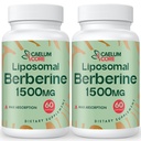 Liposomal Berberine HCL - Berberine 1500mg 高バイオアベイラビリティ、女性と男性のためのバーリンサプリメント(2パック)
