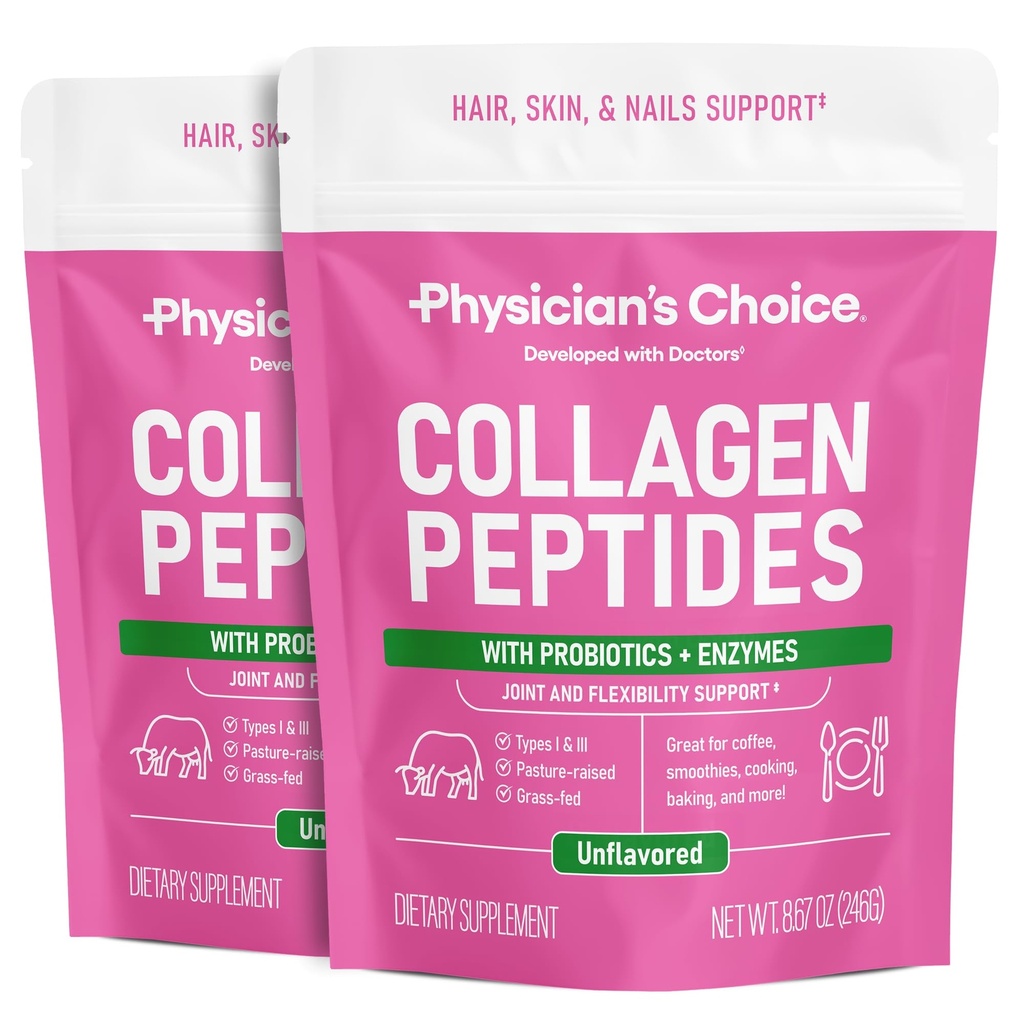 コラーゲンペプチドパウダー - 加水分解プロテイン(タイプI&III) - 消化酵素 - Keto Collagen Powder for Women & Men - 髪、皮膚、関節&ワークアウトの回復補助 - 草飼料、非GMO - 2パック