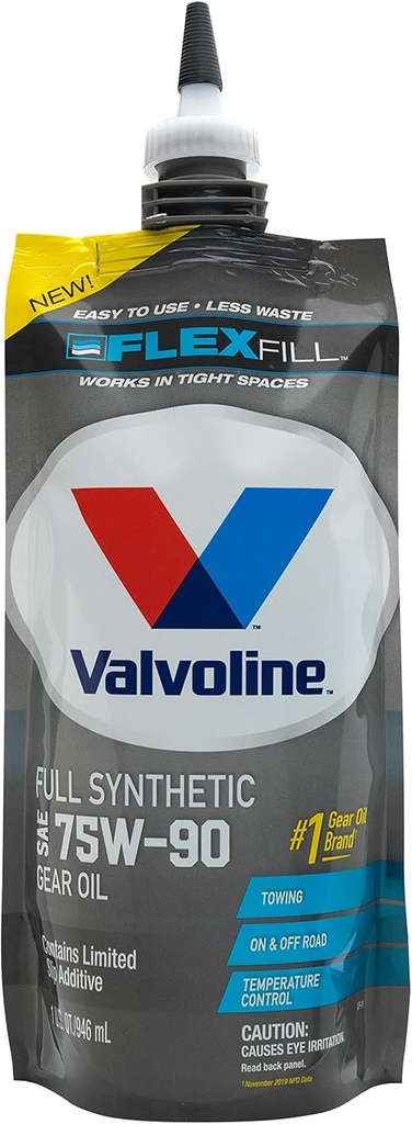 ValvolineのFlexFillの高度の完全な総合的な75W-90ギヤ オイル1クォートの袋