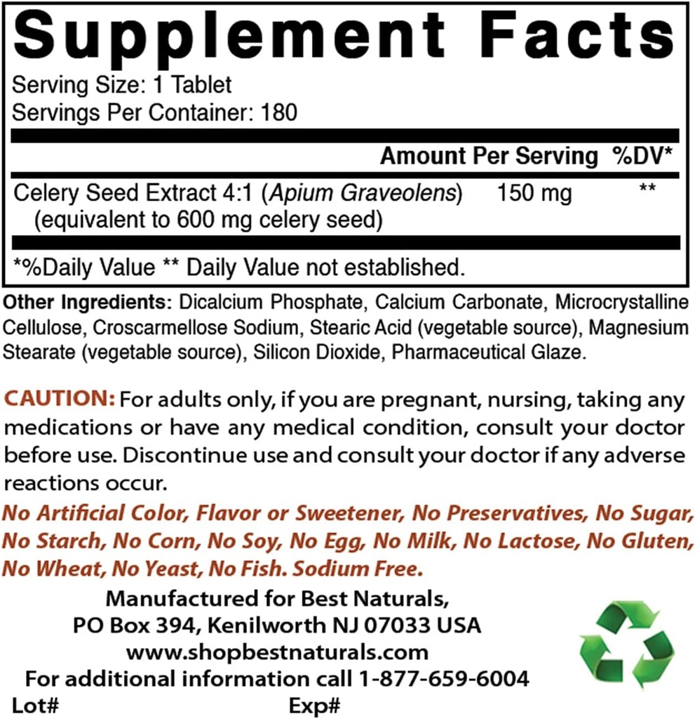 ベストナチュラルセルリーシード600 Mg&アルファリポ酸600mg