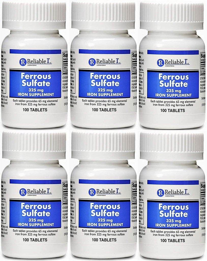 フェール硫酸鉄325 mg 6のFeosol 100のタブレットのパックのためのGeneric