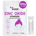 Zinc Oxide Powder | 500g(1.1 lb) 100% Pure Non Nano Uncoted Zinc Oxide Powder for Skin Protection | Cosmetics Grade Ideal for DIY Sunscreen, Lotion, Deodorant, and Skincare