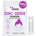 iFEiER亜鉛酸化物パウダー | 500g(1.1 lb) 100% 純粋な非ナノ 皮膚保護のための酸化亜鉛粉 | DIY Sunscreen、ローション、消臭剤、スキンケアに最適な化粧品グレード