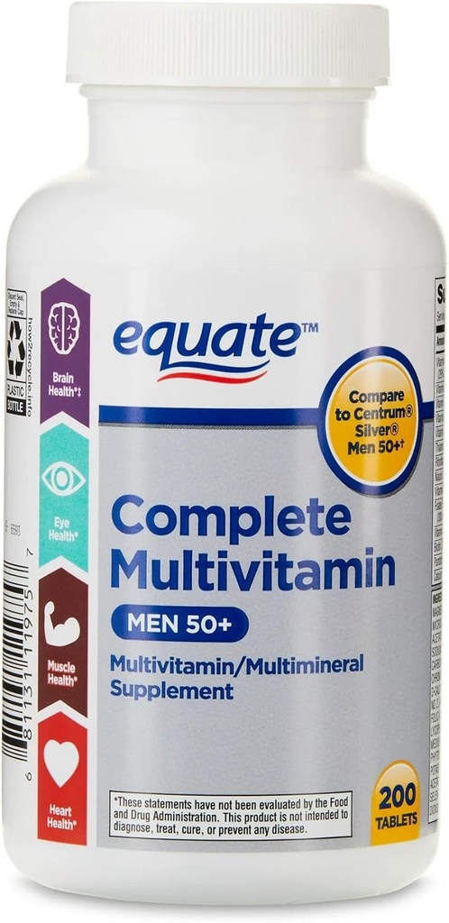 ikj Complete Multivitamin/Multimineral Supplement Tablets, Men 50+, 200 Count
