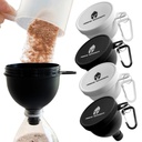 タンパク質パウダーファネルセット – 4パックポータブルウォーターボトルファネル | プレワークアウト、BCAAの、およびプロテインパウダーに最適 | ノーメッス、キーホルダーパウダー容器、ワークアウト、フィットネス、旅行