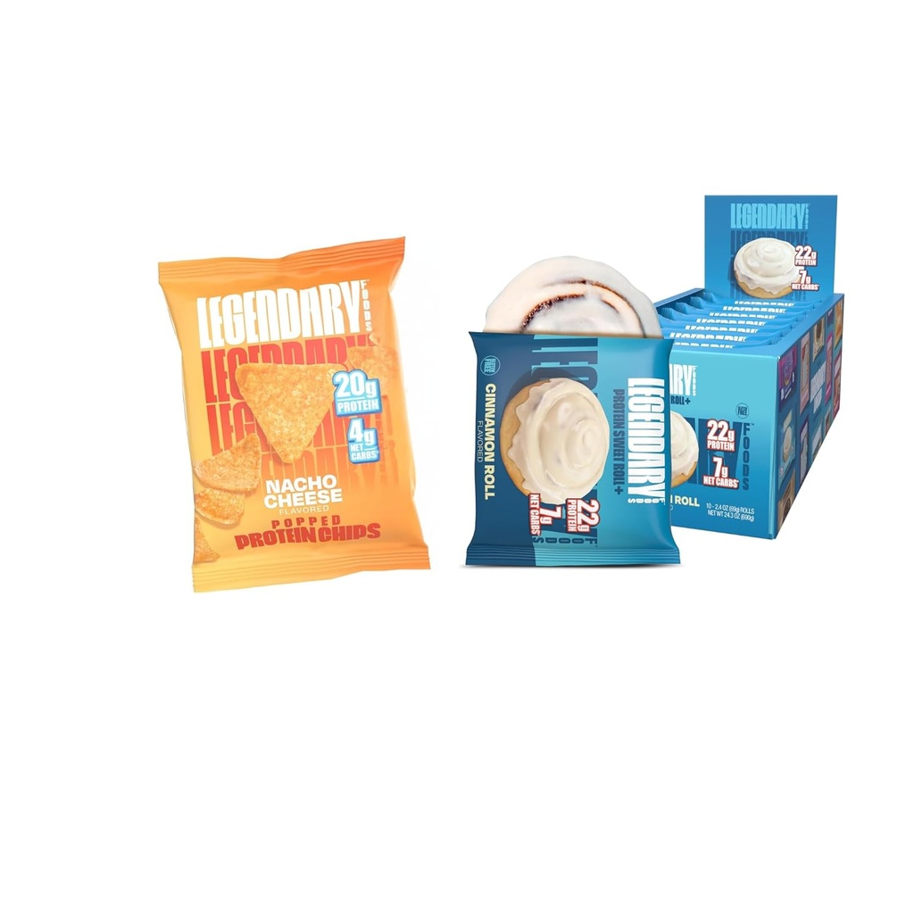 Premium 22 g Protein Cinnamon Roll + 20 g Protein Chips Bundle