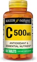 MASON の自然なビタミン C 500 の mg - 健康な免疫システム、酸化防止および必須栄養素、100 のタブレットを支えて下さい