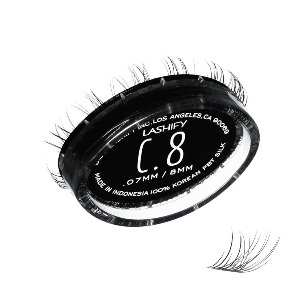 Lashify Curl 8mm Gossamer Eyelash Extensions Refill, ブラック, DIY False Lashes ナチュラルルック用