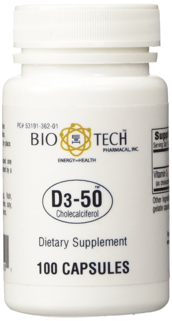 BioTech Pharmacal - D3-50 (50,000 IU) - 100 キャップ (FFP)