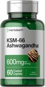 ホルバハチ KSM-66 アシュワガンダサプリメントカプレット | 600mg | 60Pills | L-Theanine | for Women and Men | ヴィーガン・非GMO・グルテンフリーコンプレックスサプリメント