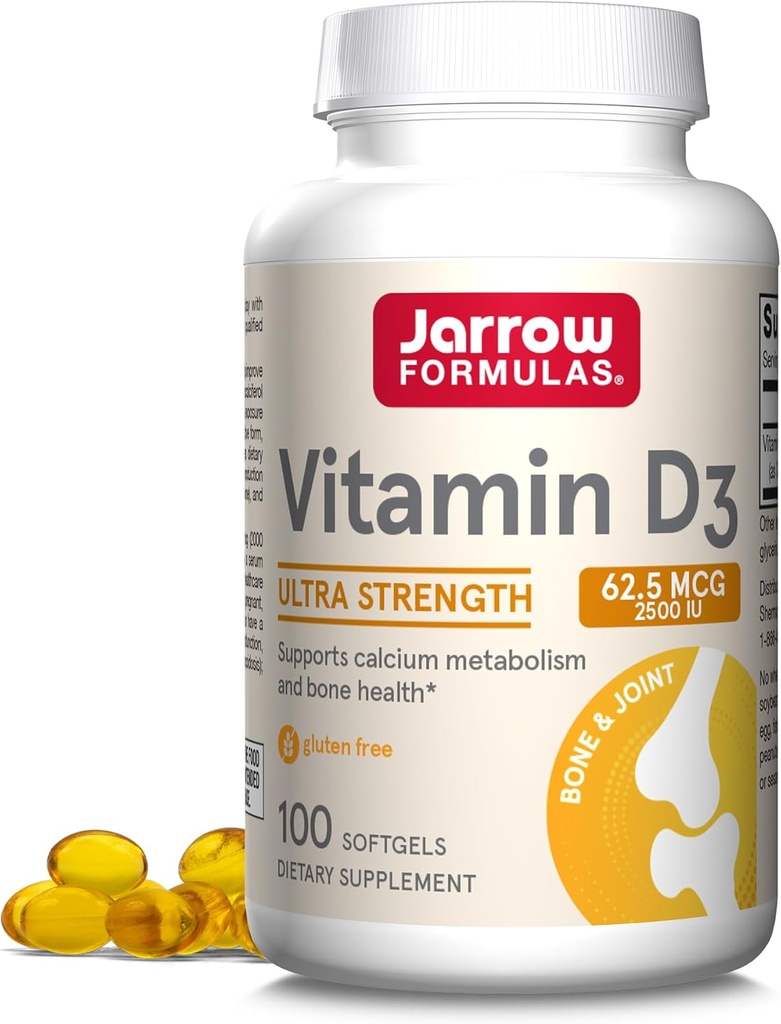 JarrowフォーミュラビタミンD3 62.5 mcg(2,500 IU) - 100サービング(Softgels) - 骨の健康、免疫サポート、カルシウム代謝サポート - ビタミンDサプリメント - D3ビタミン - 2500ビタミンD - グルテンフリー