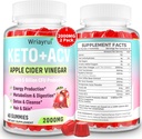 Keto ACVは、プロバイオティクスとビタミンB12、2000mgアップルサイダーバインガーグミーと母親、代謝、消化不良、デトックス&クレンジング、砂糖フリー、ビーガンフレンドリー、120グミ